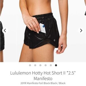 Lululemon Black Hotty Hot Manifesto Shorts